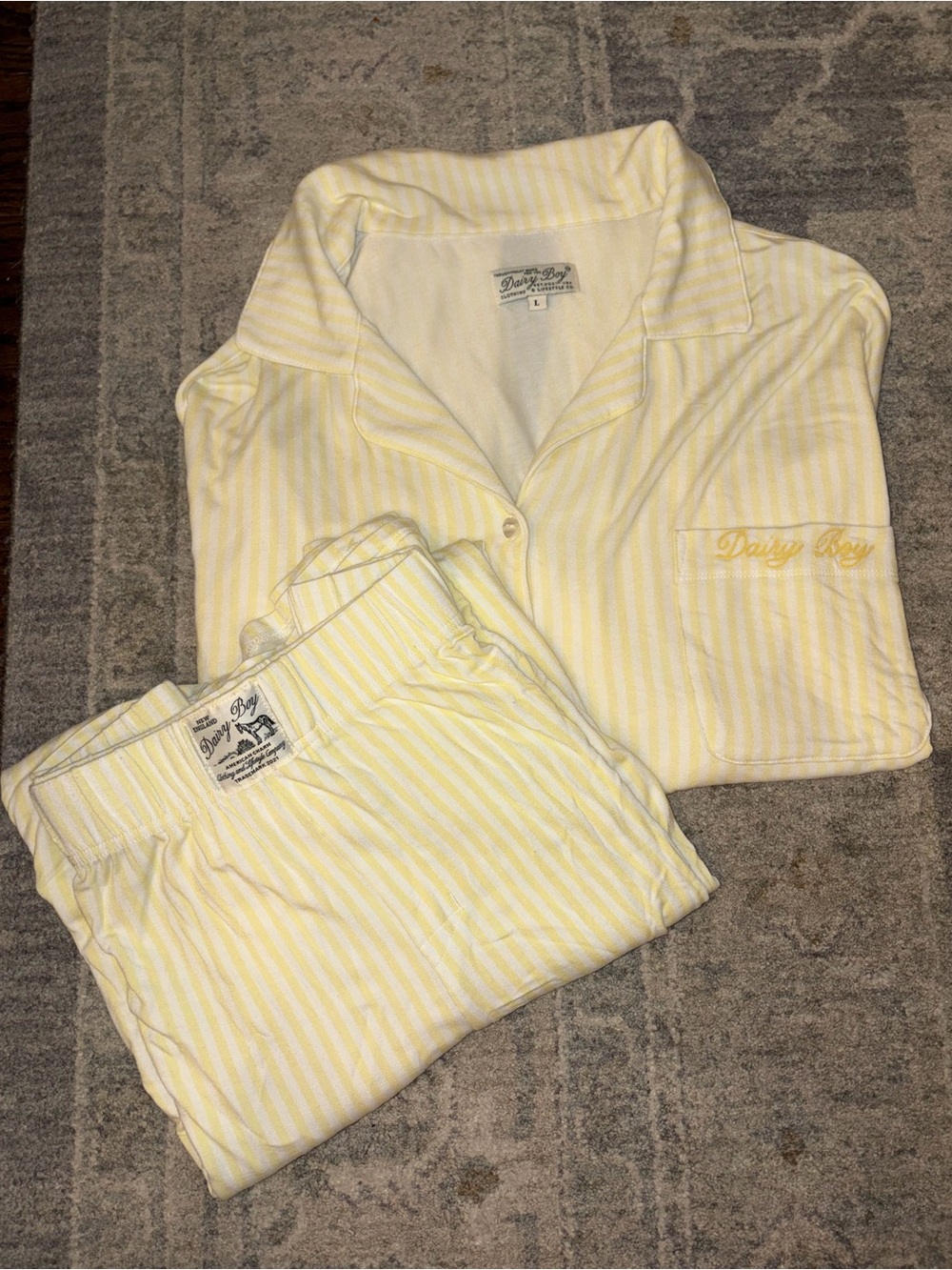 Dairy Boy Butter Yellow PJ Set - L